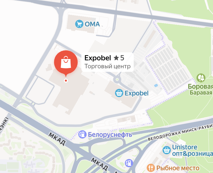 Карта расположения ТРЦ Dana Mall